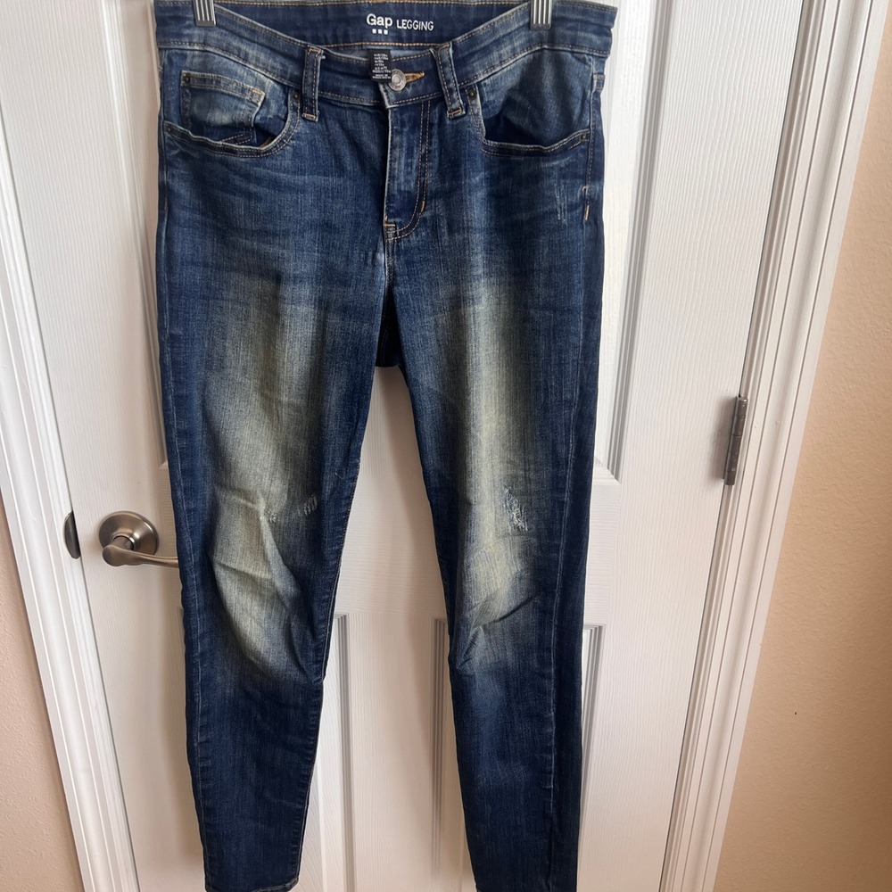 Gap Legging Jeans Distressed Denim Blue Wash Size 6/28R‎